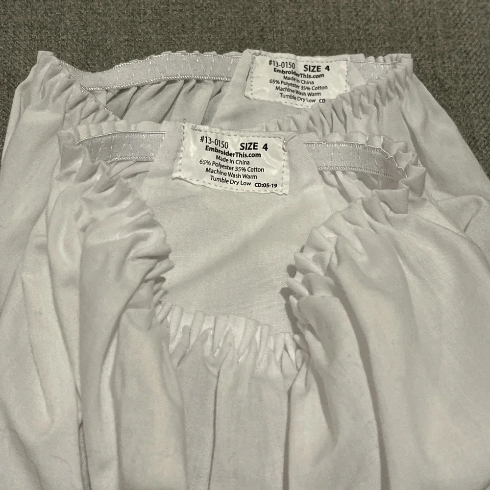 Monogrammed Emilia Baby Bloomers Size 2 +4 White Lace Trim, Set Of 8, New
